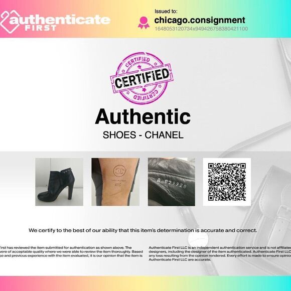 Chanel Lambskin Leather Chain Ankle Heel Boots in Black Size 41C - Picture 14 of 14